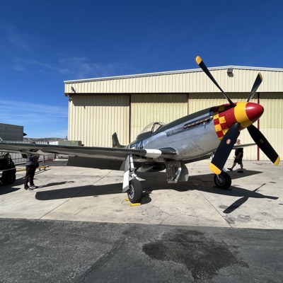 N7715C North American P-51 Mustang Private flight, CNO → CNO, 4 Apr 2026, photographed by CommanderFalcon28